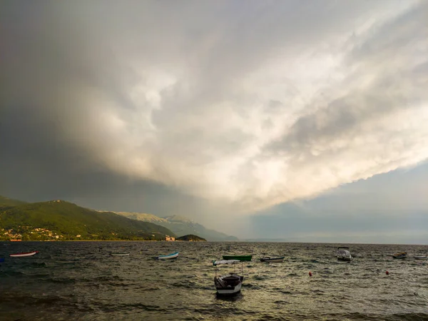 Crystal Clear Waters Lake Ohrid North Macedonia Sunset — Stock Photo, Image