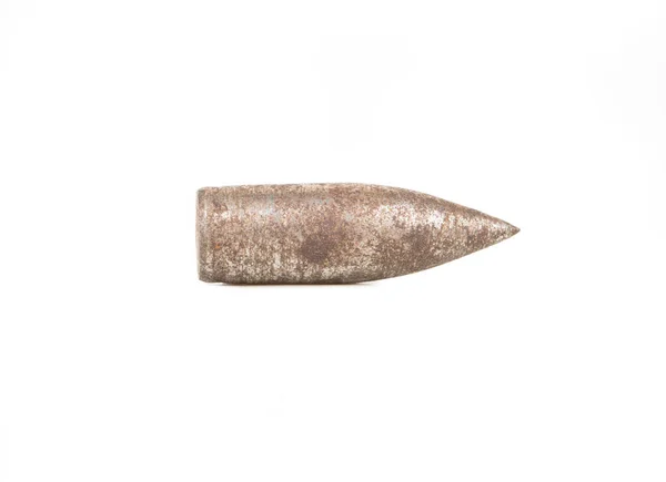 Rusty Bullet Weapon Isolated White Background — Stockfoto