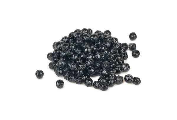 Pilha Caviar Preto Isolado Fundo Branco — Fotografia de Stock