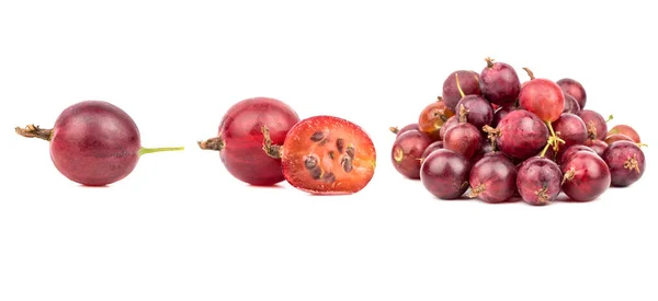 Red Gooseberry Isolat Pada Latar Belakang Putih Koleksi — Stok Foto