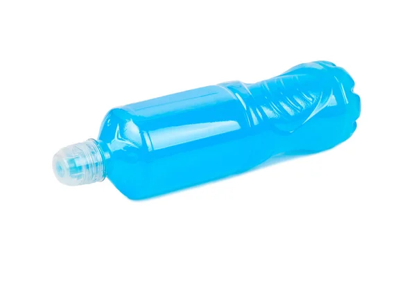 Blue Isotonic Drink Plastic Bottle Isolated White Background Multivitamin Energy —  Fotos de Stock