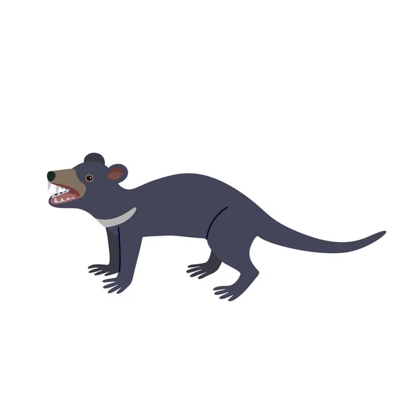 Schattige cartoon Tasmaanse duivel geïsoleerd op witte achtergrond. — Stockvector