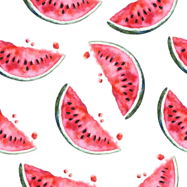 Seamless pattern with Juicy slice of watermelon. 