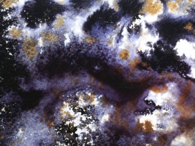 Parlak kıvılcımlı siyah ve altın rengi mürekkep dokusu tasarım için dekoratif arka plan.