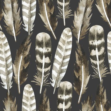 Sulu boyalı kahverengi tüylü, pürüzsüz bir desen. Tasarım ve kumaş için orijinal arkaplan.