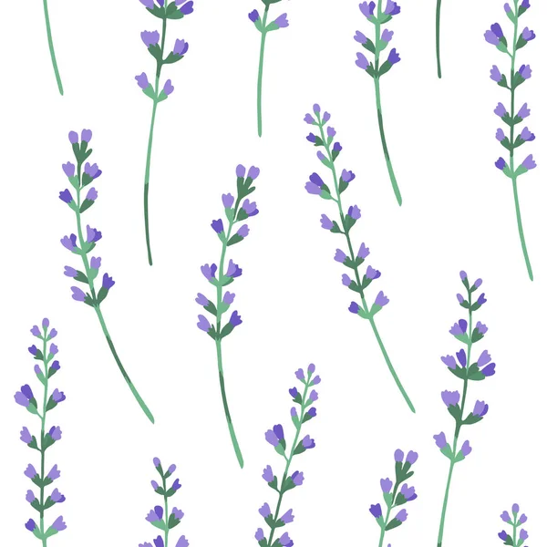 Nahtloses Muster mit floralen Lavendelelementen für Design und Dekor. — Stockvektor