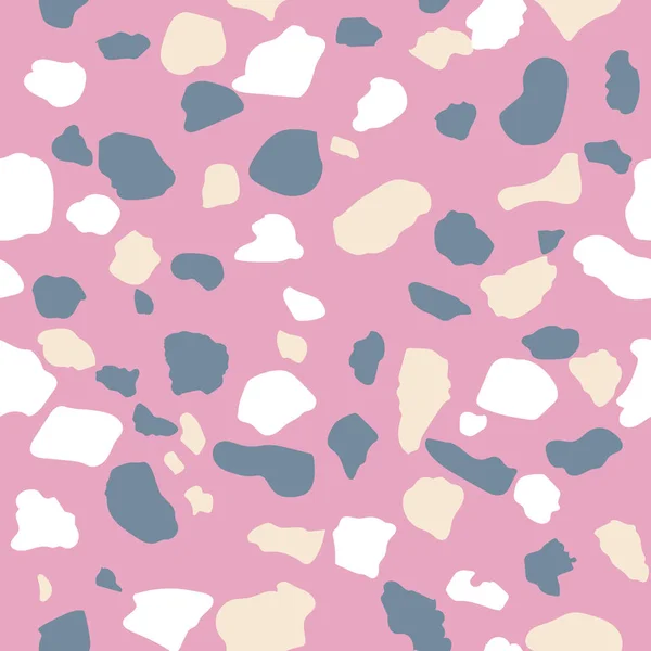 Terrazzo Pierre Granit Motif Sans Couture Dans Des Couleurs Rose — Image vectorielle