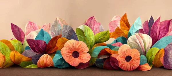 Colorful homemade origami paper flower, DIY floral paper craft