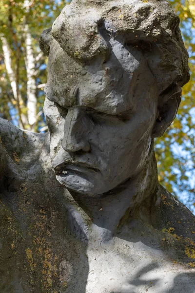 Statue Aus Der Sowjetzeit Gesicht Aus Nächster Nähe — Stockfoto