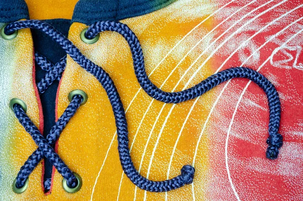 kumaş soyut renkli arkaplanda mavi bir kordon halatı kapat