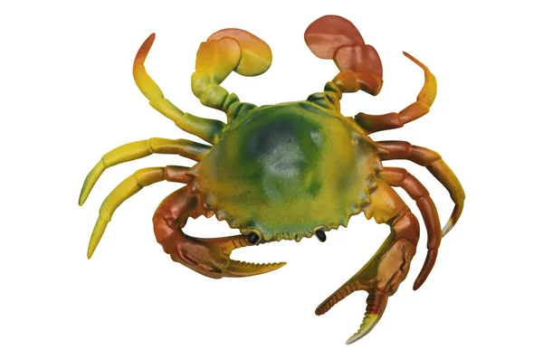 oyuncak yengeç beyaz üst görünümde izole