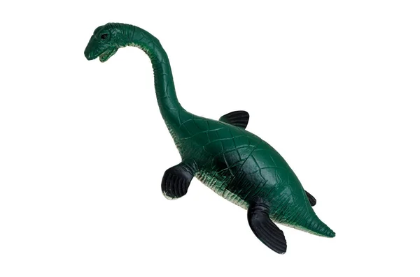 Oyuncak Loch Ness Canavarı Dinozor Yeşil Plastik beyaz arka planda izole