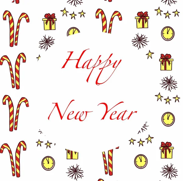 Happy New Year Merry Christmas Happy Holidays Happy 2022 Snow — Stock Photo, Image