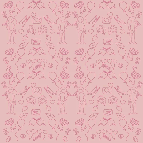 Heart Love Valentine Pink Card Vector Day Illustration Wedding Design — стоковое фото