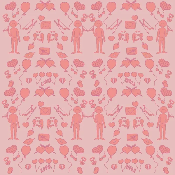 Corazón Amor Valentín Rosa Tarjeta Vector Día Ilustración Boda Diseño —  Fotos de Stock