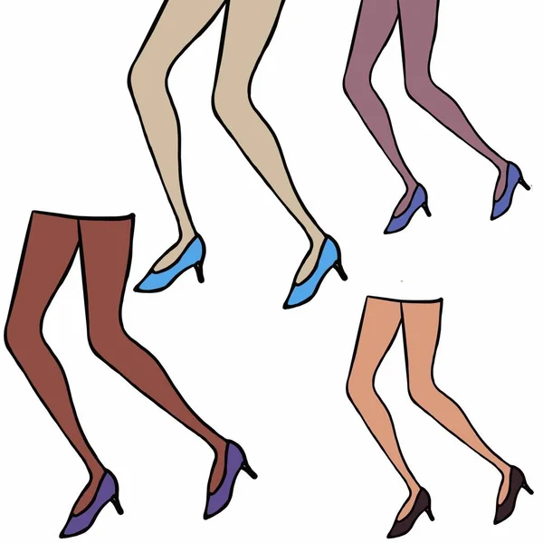 Mode Mode Mode Mode Modieus Modieus Meisje Panty Van Verschillende — Stockfoto