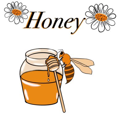 bal, tatlılık, arılar, arılar, arılar bal toplar, arı ürünleri, bal kavanozları, bir kase bal, çiçekler, nektar, arılar nektar toplar, bal peteği, sarı, bal, bal, yazıt, ticari resim, eğitici resim,