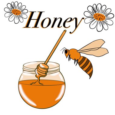 bal, tatlılık, arılar, arılar, arılar bal toplar, arı ürünleri, bal kavanozları, bir kase bal, çiçekler, nektar, arılar nektar toplar, bal peteği, sarı, bal, bal, yazıt, ticari resim, eğitici resim,