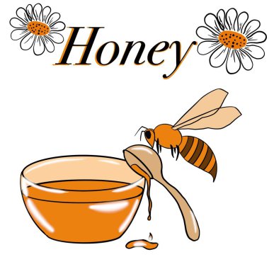 bal, tatlılık, arılar, arılar, arılar bal toplar, arı ürünleri, bal kavanozları, bir kase bal, çiçekler, nektar, arılar nektar toplar, bal peteği, sarı, bal, bal, yazıt, ticari resim, eğitici resim,