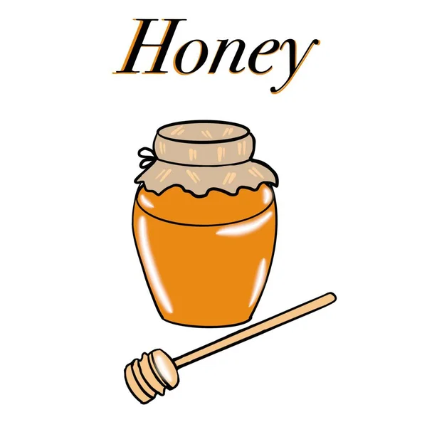Miód Słodycz Pasieka Pszczoły Pszczoły Zbierają Miód Produkty Pszczele Słoiki — Zdjęcie stockowe