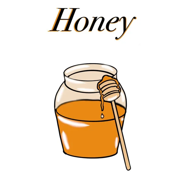 ミツバチは蜂蜜 蜂製品 蜂蜜の瓶 蜂のボウルを収集蜜 ハニカム 商業写真 — ストック写真