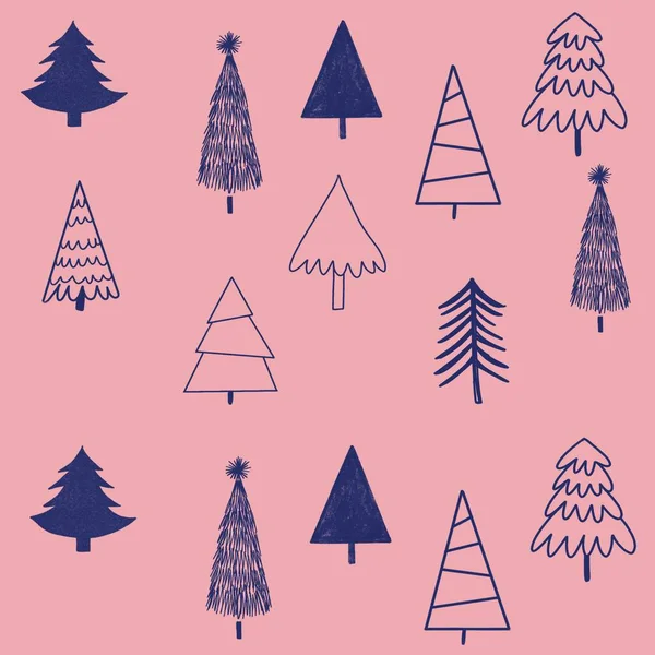 Textuur Textiel Dennenbomen Van Verschillende Vormen Soorten Verschillende Kerstbomen Dennenbomen Rechtenvrije Stockfoto's