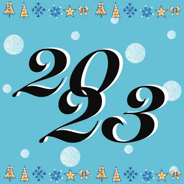 2023 New Year Congratulations Year 2023 Christmas Tree Gift Snowflakes —  Fotos de Stock