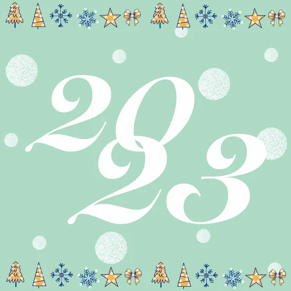 2023 New Year Congratulations Year 2023 Christmas Tree Gift Snowflakes — Foto de Stock