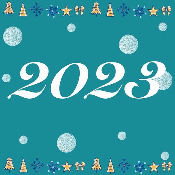 2023 New Year Congratulations Year 2023 Christmas Tree Gift Snowflakes — Photo