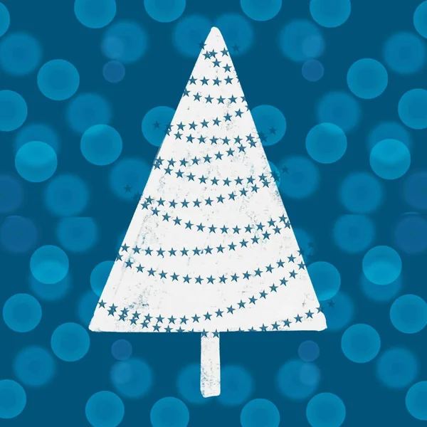 Natal Árvore Feriado Inverno Xmas Neve Cartão Illust Decoração Vetor — Fotografia de Stock