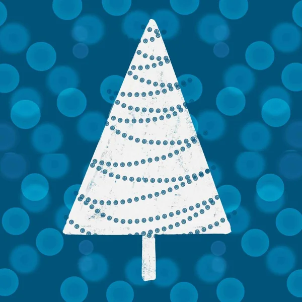 Natal Árvore Feriado Inverno Xmas Neve Cartão Illust Decoração Vetor — Fotografia de Stock