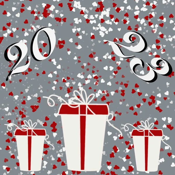 贈り物 クリスマス プレゼント ベクトル 誕生日 リボン カード お祝い イラスト クリスマス — ストック写真