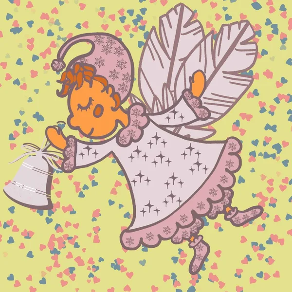 Karikatur Vektor Illustration Liebe Baby Rosa Kind Karte Muster Blume — Stockfoto