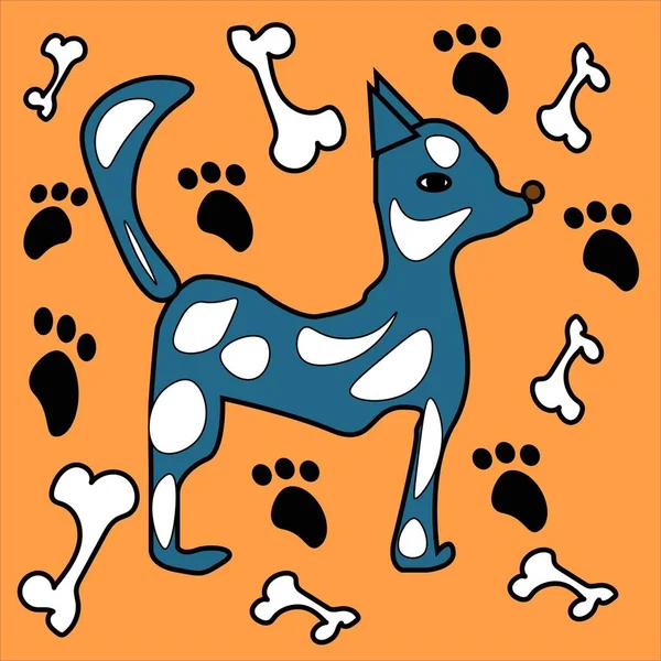 Pies Zwierzę Kreskówka Wektor Zwierzę Ilustracja Szczeniak Kot Brązowy Ładny — Zdjęcie stockowe