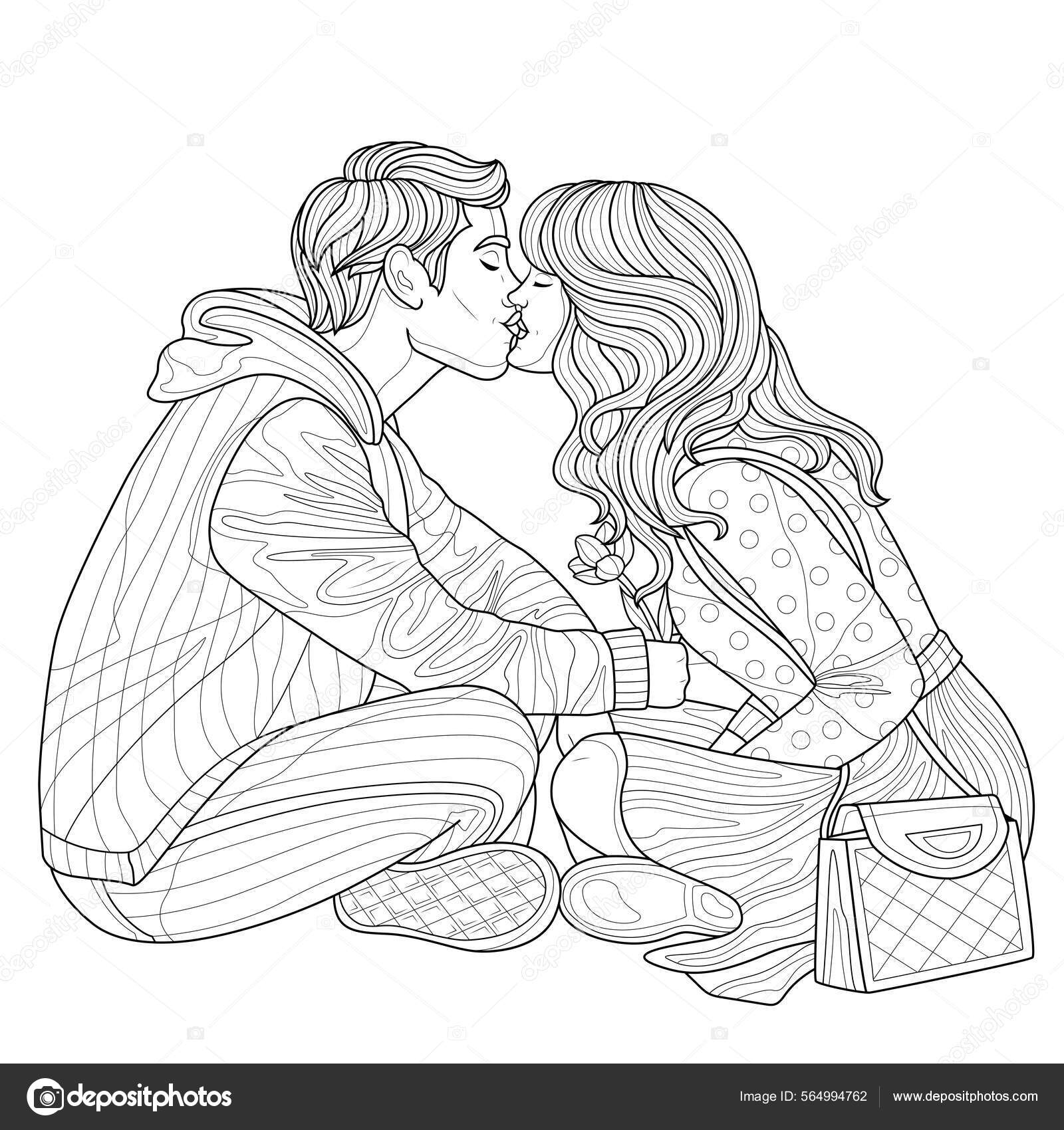 Baiser Couple Attrayant Images Vectorielles Baiser Couple Attrayant Vecteurs Libres De Droits Depositphotos