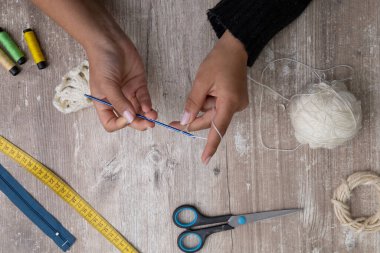 zanaat araçları, eller örgü ve tığ işi, sanat ve meslek, işyeri, nesneler