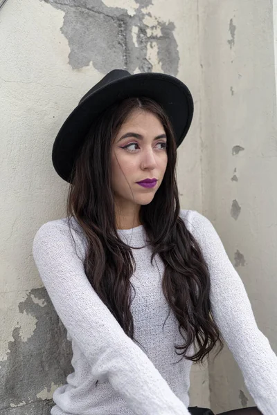 Bär Naturlig Makeup Latinmodell Skönhet Med Detaljer Ansiktet Ung Kvinna — Stockfoto