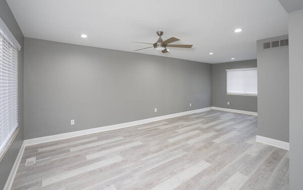 gray hardwood floors have been installed in your rennovation project