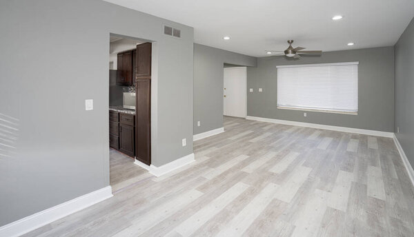 gray hardwood floors have been installed in your rennovation project