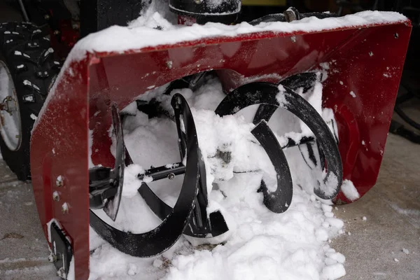 Snow Blower Packed Snow Clearing Deep Snow Your Drive Way — Stock Photo, Image