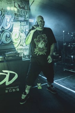 Insane E, 23 Nisan 2022 'de Livonia, Michigan' daki Astronomicon 5 'te sahne almaktadır.