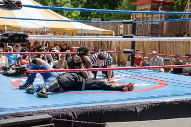 Lucha Libre Pro Wreslting, 26 Haziran 2022 'deki Michigan Taco Festivali' nde canlı performans sergiliyor.
