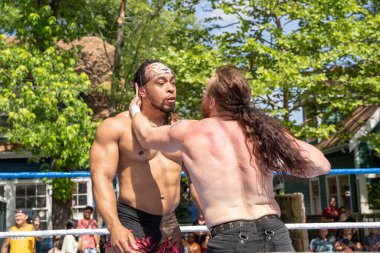 Lucha Libre Pro Wreslting, 26 Haziran 2022 'deki Michigan Taco Festivali' nde canlı performans sergiliyor.
