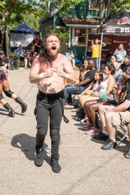 Lucha Libre Pro Wreslting, 26 Haziran 2022 'deki Michigan Taco Festivali' nde canlı performans sergiliyor.