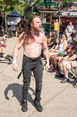 Lucha Libre Pro Wreslting, 26 Haziran 2022 'deki Michigan Taco Festivali' nde canlı performans sergiliyor.