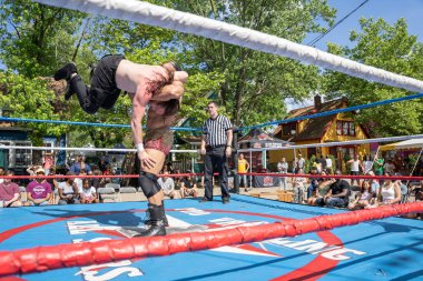 Lucha Libre Pro Wreslting, 26 Haziran 2022 'deki Michigan Taco Festivali' nde canlı performans sergiliyor.