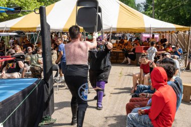 Lucha Libre Pro Wreslting, 26 Haziran 2022 'deki Michigan Taco Festivali' nde canlı performans sergiliyor.