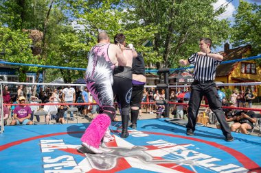 Lucha Libre Pro Wreslting, 26 Haziran 2022 'deki Michigan Taco Festivali' nde canlı performans sergiliyor.