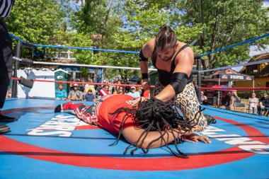 Lucha Libre Pro Wreslting, 26 Haziran 2022 'deki Michigan Taco Festivali' nde canlı performans sergiliyor.