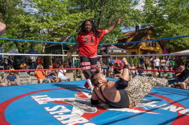 Lucha Libre Pro Wreslting, 26 Haziran 2022 'deki Michigan Taco Festivali' nde canlı performans sergiliyor.